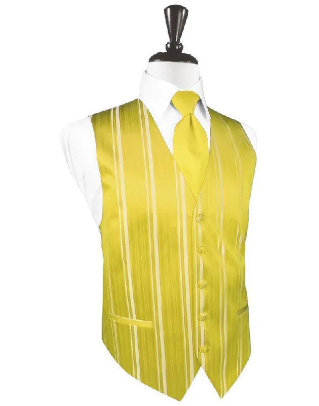 vests for layering for men -Sunbeam Striped Satin Tuxedo Vest