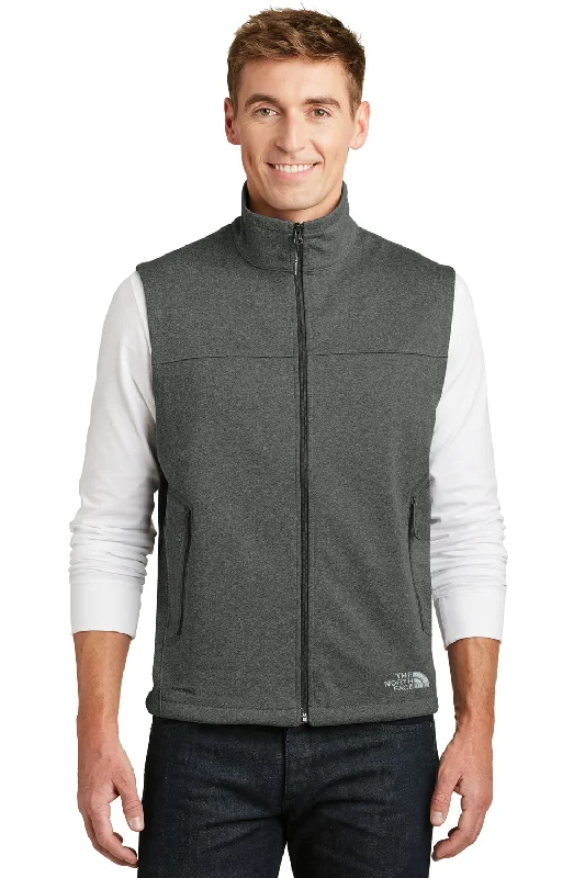 casual waistcoats for layering -The North Face Mens Ridgeline Wind & Water Resistant Full Zip Vest - Heather Dark Grey