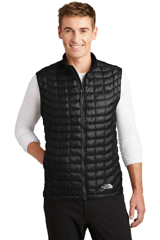 men's fleece vests -The North Face Mens ThermoBall Trekker Water Resistant Full Zip Vest - Black