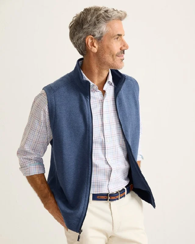 stylish formal vests for men -Tommy Bahama New Flip Coast Full Zip Vest - Blue Note Heather