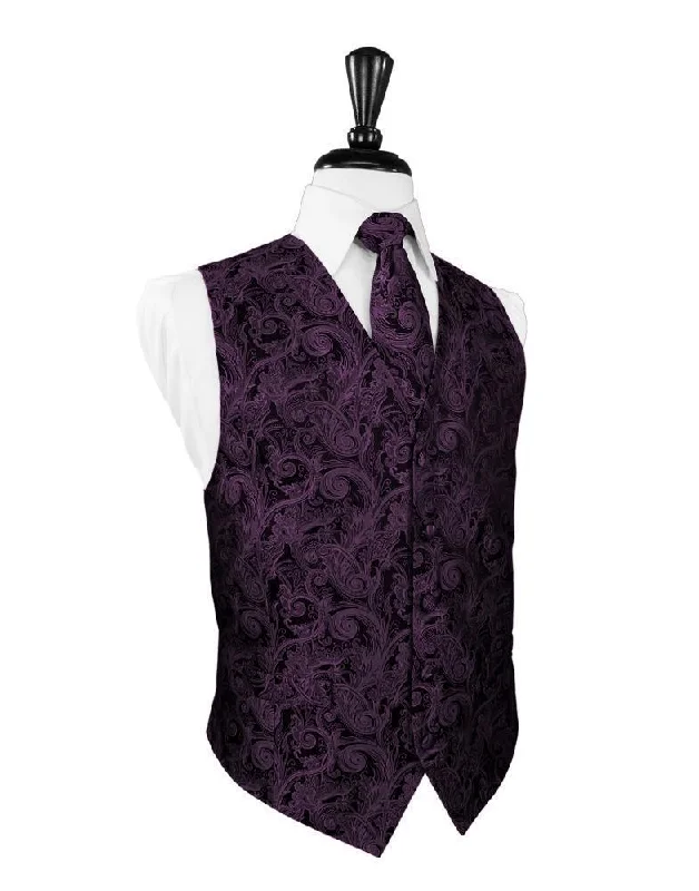 classic waistcoats for men -Wine Tapestry Tuxedo Vest