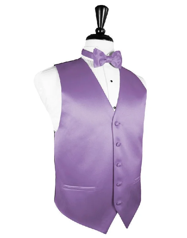 men's vests for summer -Wisteria Luxury Satin Tuxedo Vest