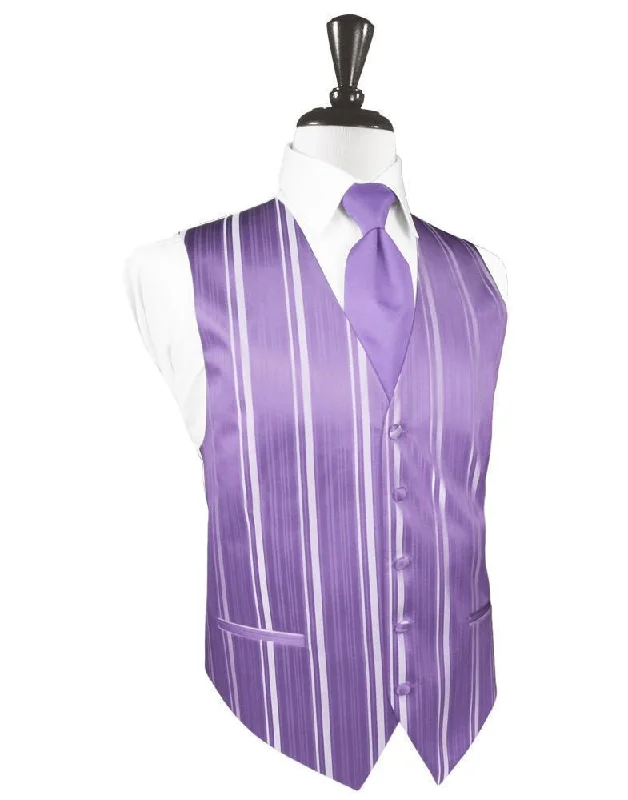 men's vest for evening wear -Wisteria Striped Satin Tuxedo Vest