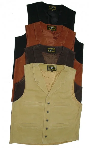 warm vest jackets for men -Wyoming Traders Men's Buffalo Vest/TAN