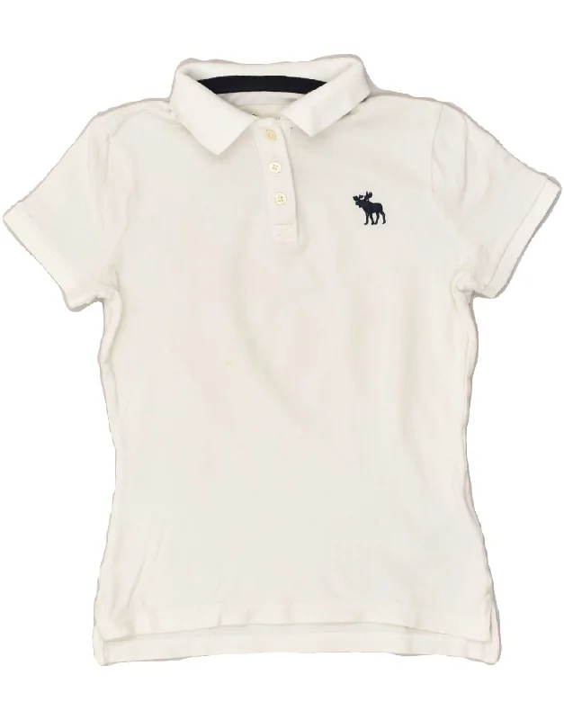 men's custom polo shirts -ABERCROMBIE & FITCH Boys Polo Shirt 7-8 Years Medium Off White Cotton