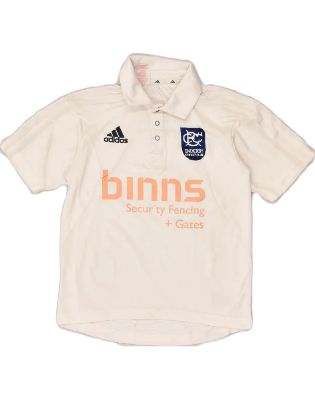 formal polo shirts for men -ADIDAS Boys Graphic Polo Shirt 11-12 Years Medium  Off White Polyester