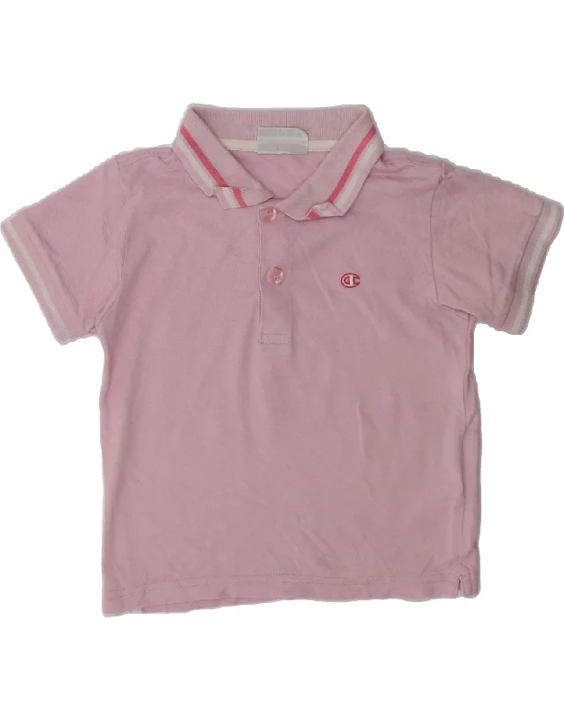 breathable long sleeve polo shirts -CHAMPION Baby Boys Polo Shirt 18-24 Months Large  Pink Cotton