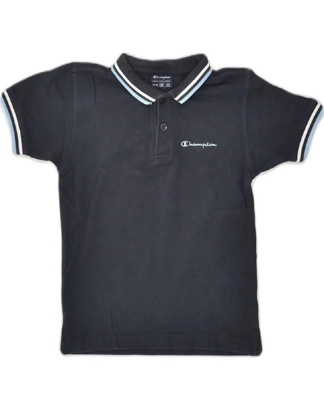 custom-fit polo shirts for men -CHAMPION Boys Polo Shirt 5-6 Years XS Navy Blue Cotton