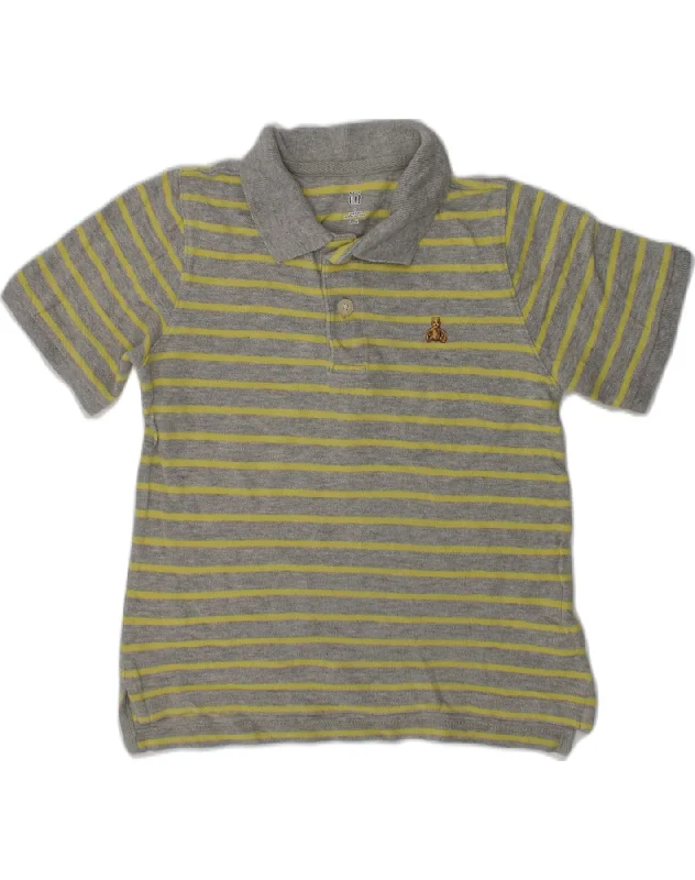 men's classic striped polo shirts -GAP Boys Polo Shirt 4-5 Years Grey Striped Cotton