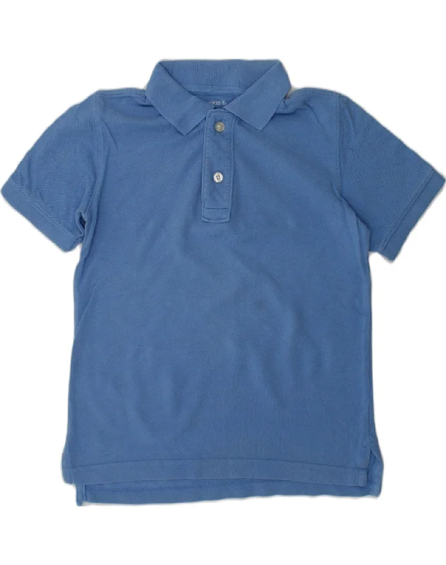 men's breathable performance polo shirts -GAP Boys Polo Shirt 6-7 Years Small Blue Cotton