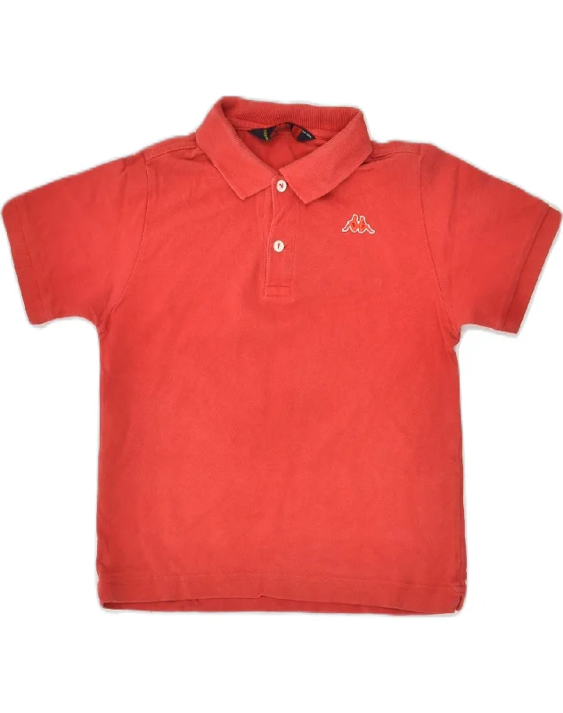 men's performance polo shirts -KAPPA Boys Polo Shirt 5-6 Years Red Cotton