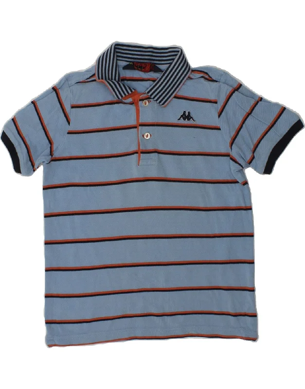 men's simple polo shirts -KAPPA Boys Polo Shirt 5-6 Years Small  Blue Striped Cotton