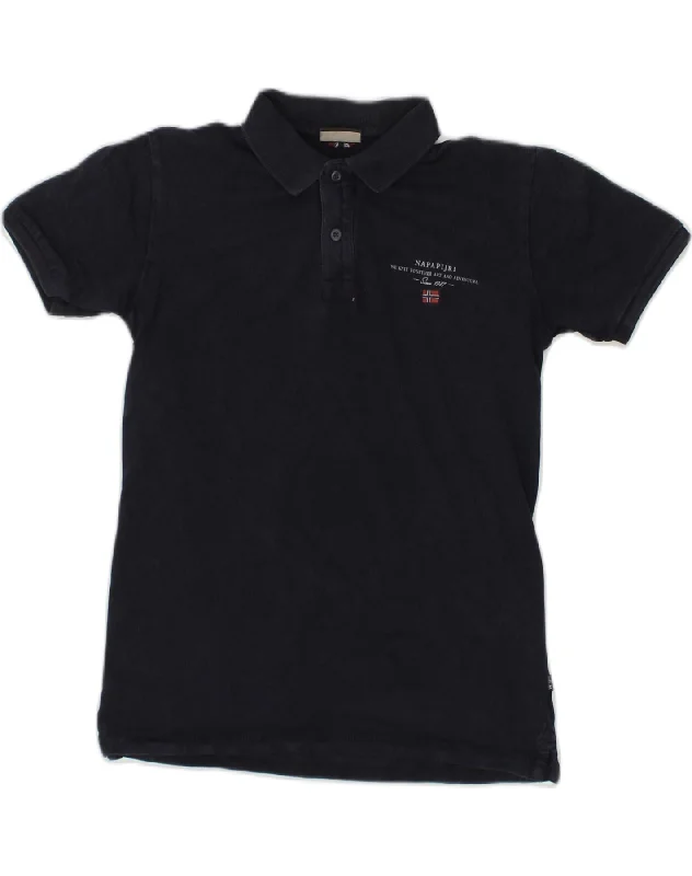 fitted polo shirts for outdoor sports -NAPAPIJRI Boys Polo Shirt 11-12 Years Navy Blue Cotton