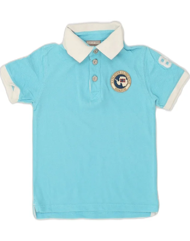 men's golf polo shirts with collars -NAPAPIJRI Boys Polo Shirt 5-6 Years Turquoise