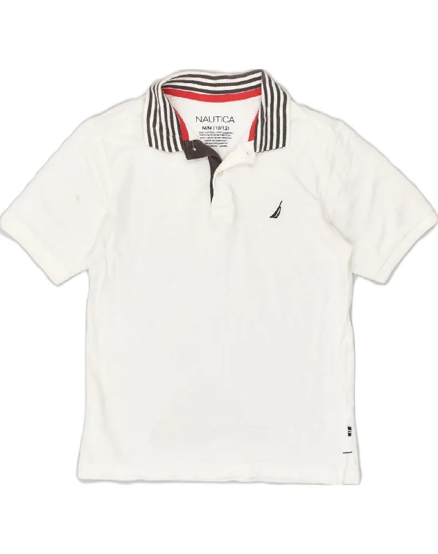 men's sport performance polo shirts -NAUTICA Boys Polo Shirt 10-11 Years Medium  White Cotton