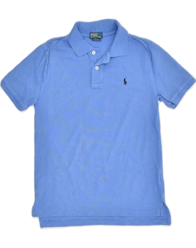 fitted polo shirts for men -POLO RALPH LAUREN Boys Polo Shirt 10-11 Years Medium Blue Cotton