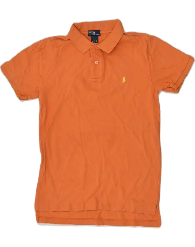 men's lightweight performance polo shirts -POLO RALPH LAUREN Boys Polo Shirt 14-15 Years Large  Orange Cotton