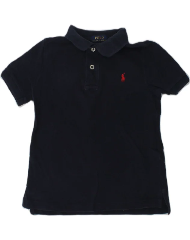 casual pique polo shirts for men -POLO RALPH LAUREN Boys Polo Shirt 4-5 Years Navy Blue Cotton