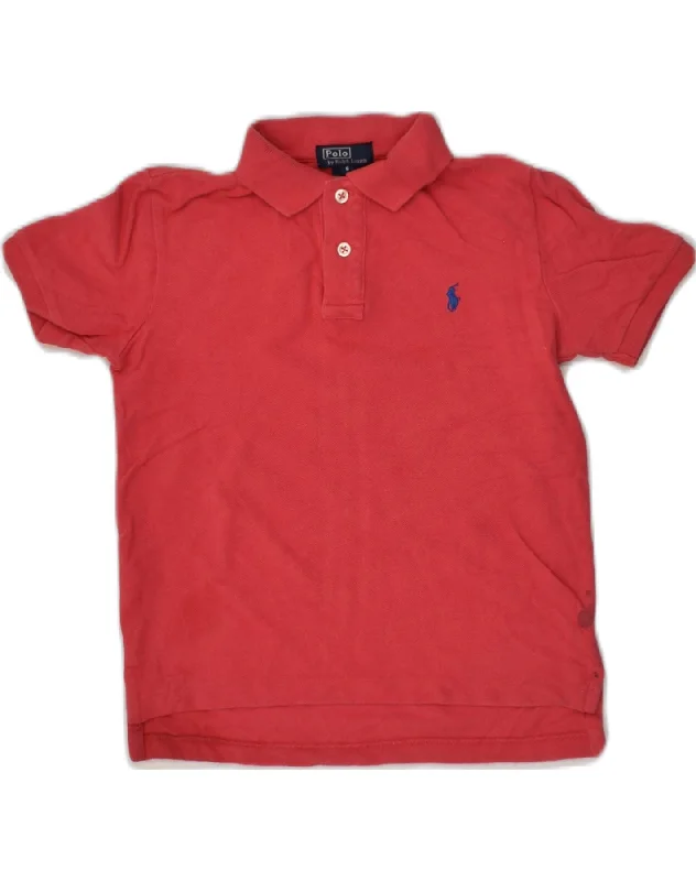 lightweight polo shirts for sports -POLO RALPH LAUREN Boys Polo Shirt 5-6 Years Red Cotton