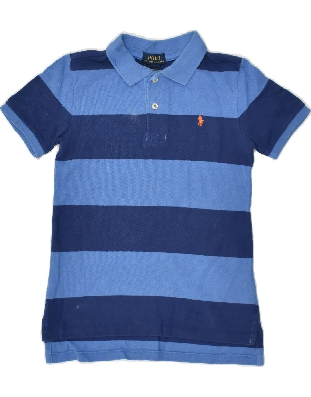 formal polo shirts for men -POLO RALPH LAUREN Boys Polo Shirt 6-7 Years Blue Striped Cotton