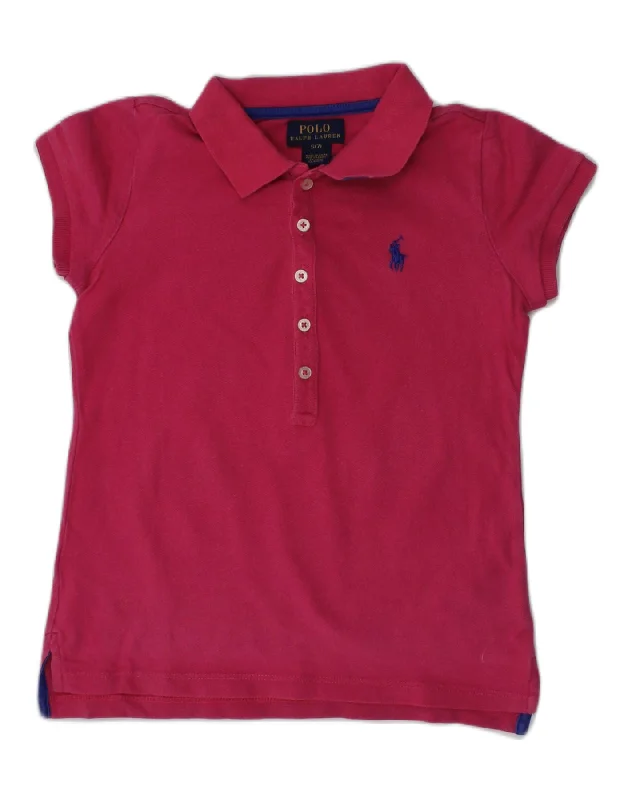 versatile polo shirts for men -POLO RALPH LAUREN Boys Polo Shirt 6-7 Years Small Pink Cotton