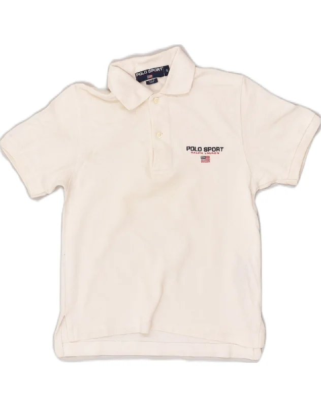 men's athletic fit polo shirts -RALPH LAUREN Boys Polo Shirt 5-6 Years White Cotton