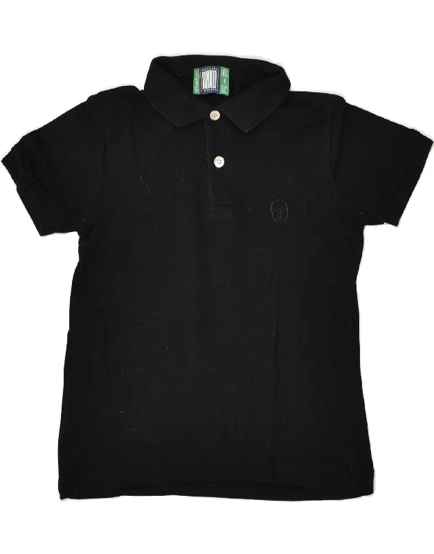 men's designer casual polo shirts -SERGIO TACCHINI Boys Polo Shirt 5-6 Years Black Cotton