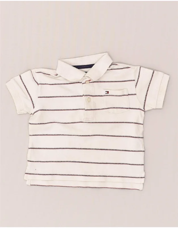 lightweight polo shirts for men -TOMMY HILFIGER Baby Boys Graphic Polo Shirt 6-9 Months Off White Striped