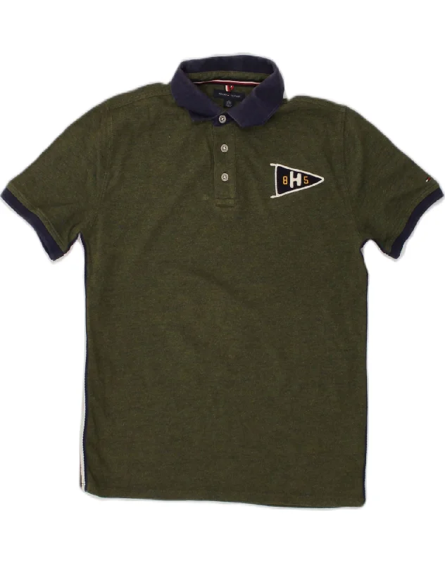 men's luxury cotton polo shirts -TOMMY HILFIGER Boys Polo Shirt 15-16 Years XL  Khaki Cotton