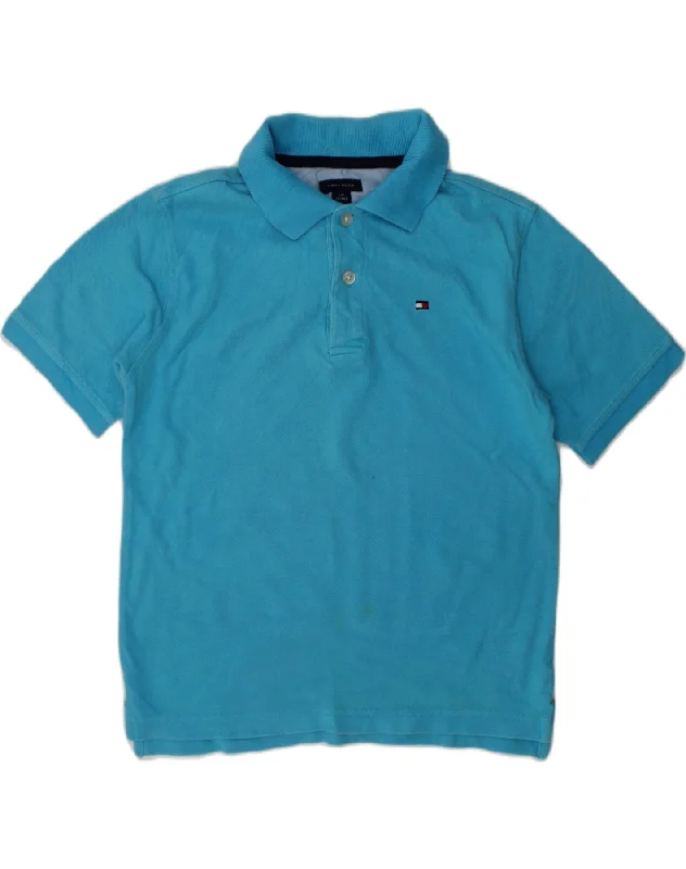 comfortable polo shirts for men -TOMMY HILFIGER Boys Polo Shirt 8-9 Years Small Blue Cotton