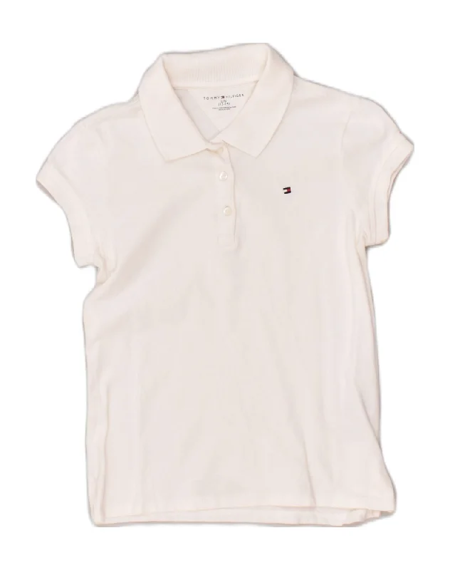 comfortable casual polo shirts for men -TOMMY HILFIGER Girls Polo Shirt 12-13 Years Large  White Cotton