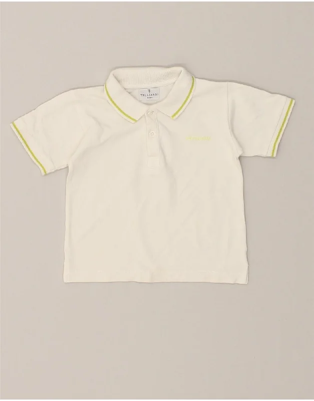 men's golf-style polo shirts -TRUSSARDI Baby Boys Polo Shirt 18-24 Months White Cotton