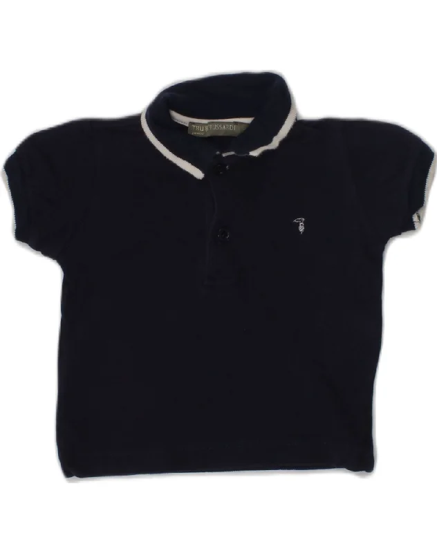 premium fit polo shirts for men -TRUSSARDI Baby Boys Polo Shirt 3-6 Months Navy Blue Cotton