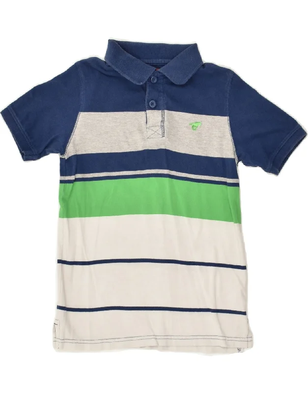 men's casual cotton polo shirts -WRANGLER Boys Polo Shirt 6-7 Years Small Off White Striped Cotton