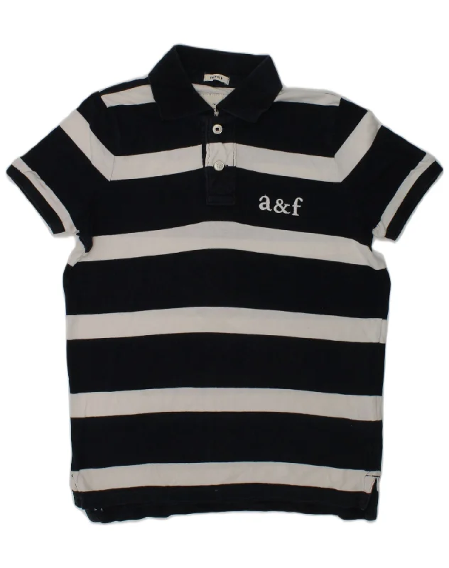 men's casual wear polo shirts -ABERCROMBIE & FITCH Boys Muscle Polo Shirt 15-16 Years Large Navy Blue