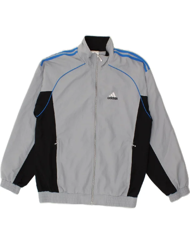 stylish winter jackets for men -ADIDAS Mens Bomber Jacket UK 38/40 Medium Grey Colourblock Polyester