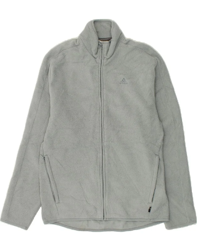 men's peacoats -ADIDAS Mens Fleece Jacket UK 38 Medium Grey Polyester