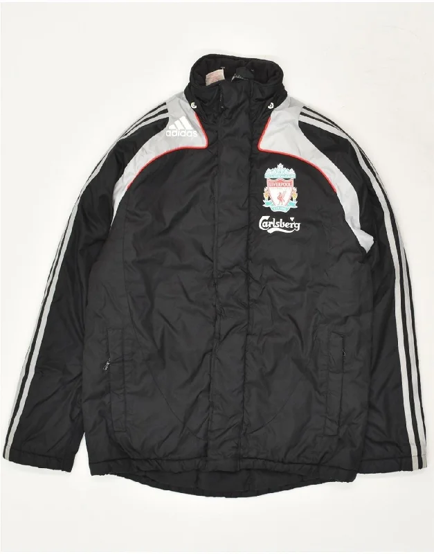 military-inspired jackets for men -ADIDAS Mens Graphic Rain Jacket UK 32/34 XS Black Colourblock Polyester