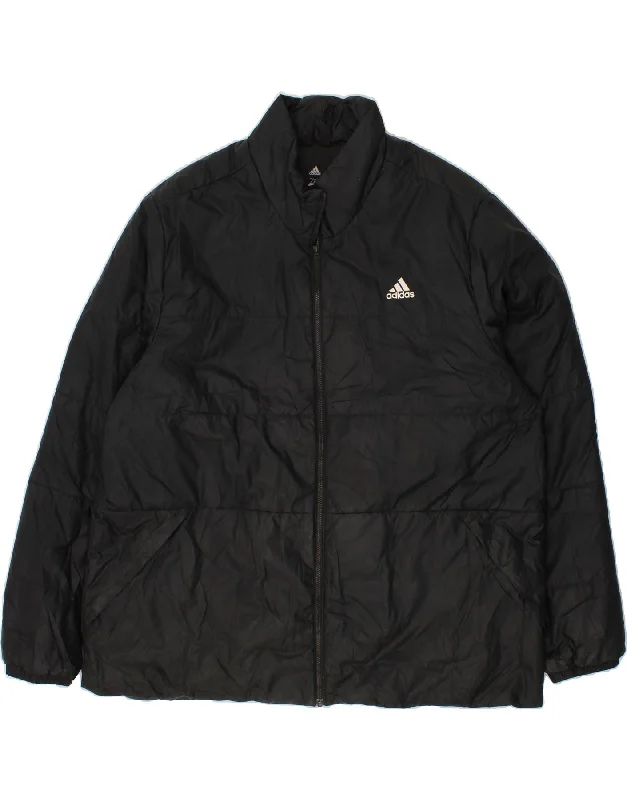 varsity jackets for men -ADIDAS Mens Padded Jacket UK 44 2XL Black Polyester