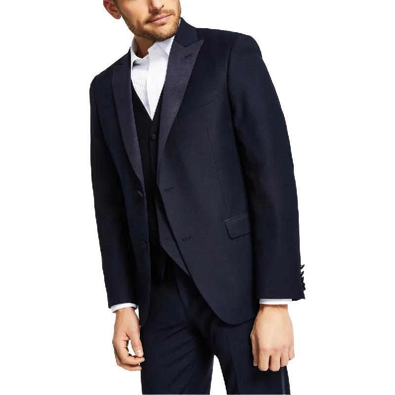 men's fitted jackets -Alfani Mens Solid  Tuxedo Jacket