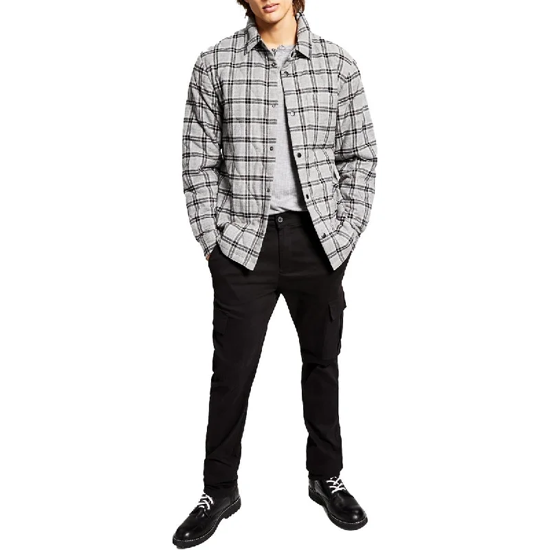 men's jacket coats for autumn -And Now This Mens Flannel Plaid Shirt Jacket