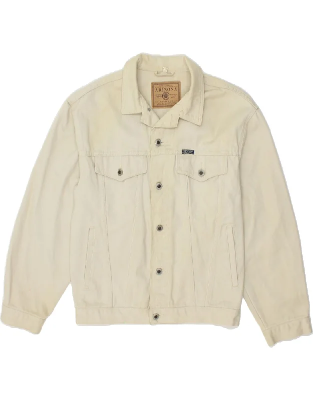 men's breathable jackets -ARIZONA Mens Denim Jacket UK 34 XS Beige Cotton