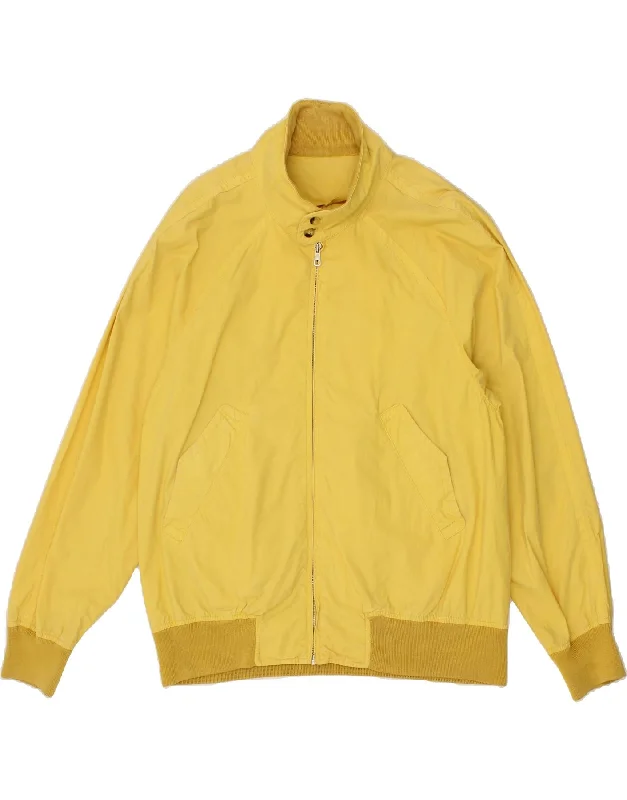 men's windbreakers -BELFE & BELFE Mens Bomber Jacket IT 50 Large Yellow Cotton