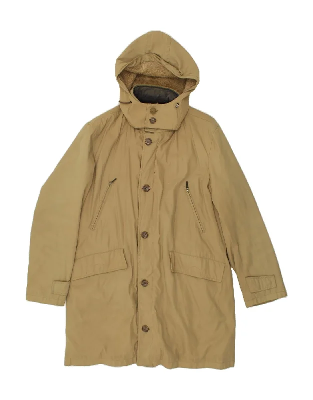 men's stylish jackets -BURBERRY Mens Hooded Utility Jacket IT 52 XL Beige Polyamide