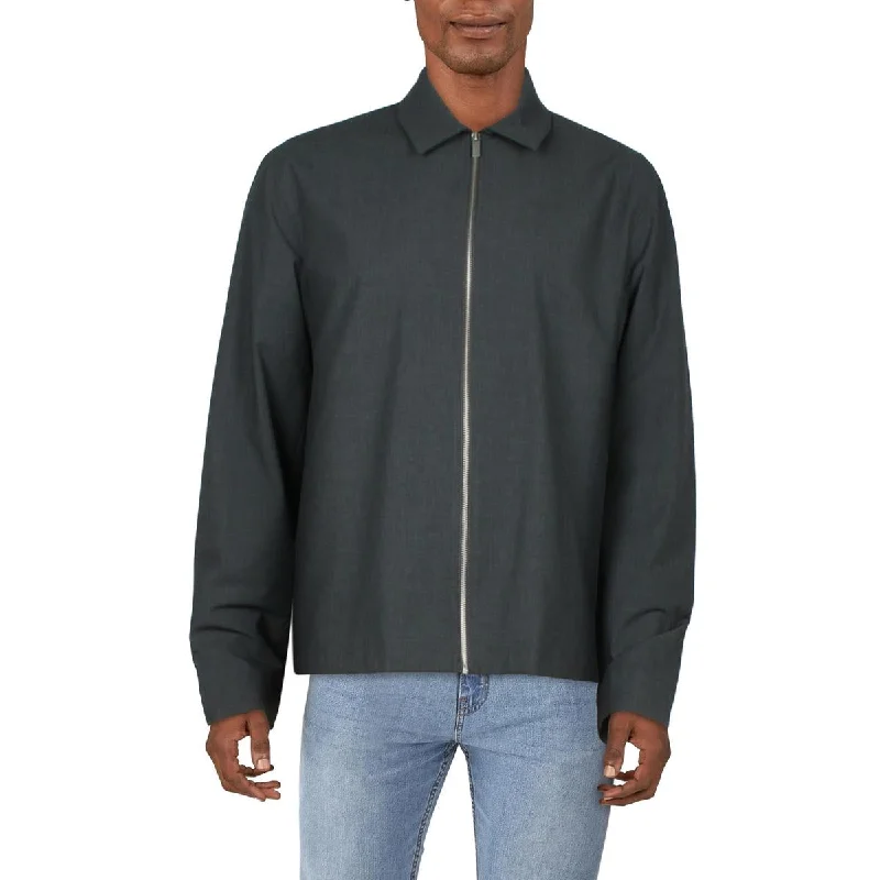 men's waterproof jackets -Calvin Klein Mens Collar  Shirt Jacket