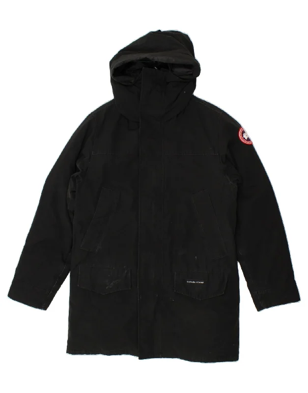 men's lightweight winter jackets -CANADA GOOSE Mens Hooded Parka Jacket UK 36 Small Black Polyester