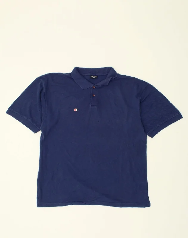 men's pique polo shirts with logos -CHAMPION Boys Polo Shirt 15-16 Years 3XL Navy Blue Cotton