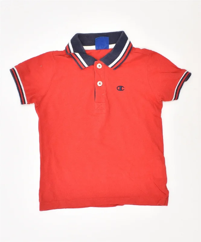 casual polo shirts for men -CHAMPION Boys Polo Shirt 3-4 Years 2XS Red Cotton