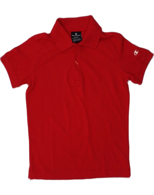 men's classic fit cotton polo shirts -CHAMPION Boys Polo Shirt 7-8 Years Red