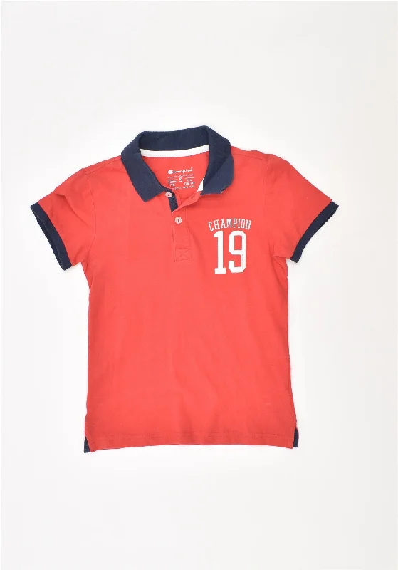 men's polo shirts for summer -CHAMPION Boys Polo Shirt 7-8 Years Red